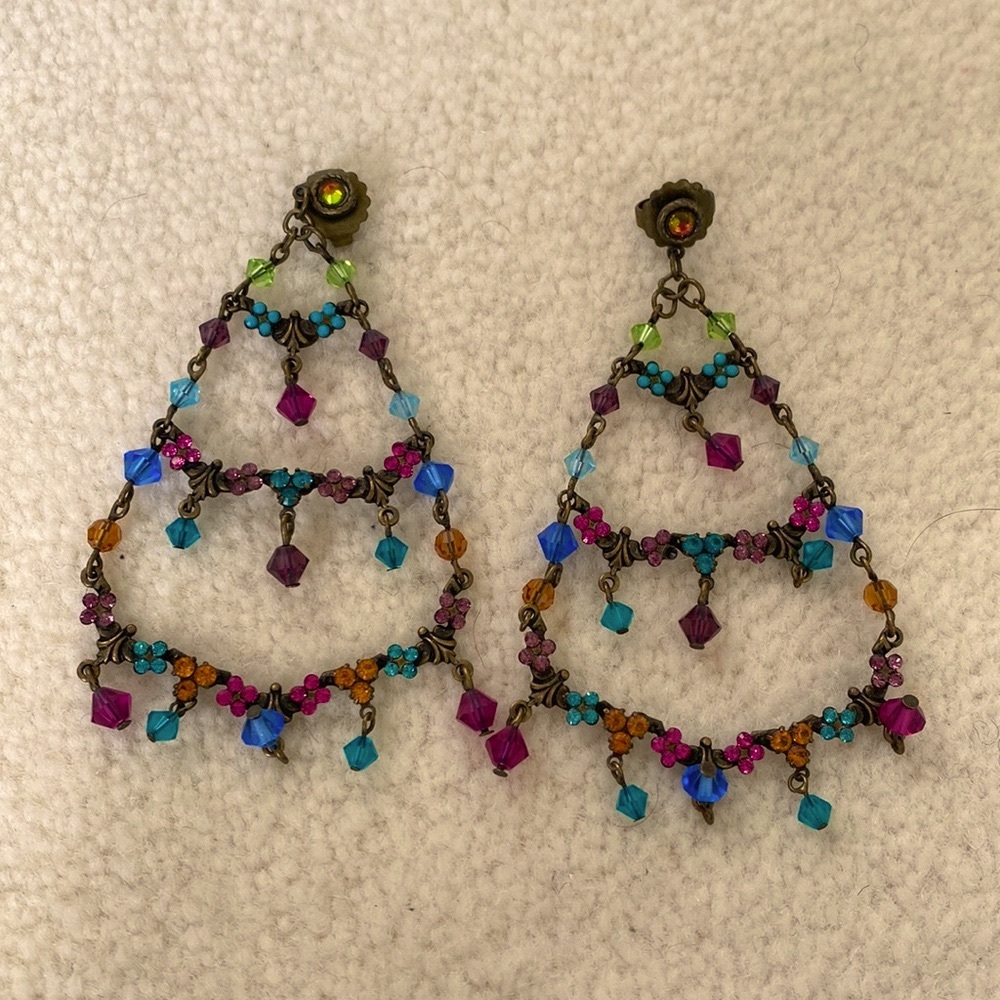 Sorrelli Swarovski Crystal Tiered Chandelier Statement Dangle Earrings